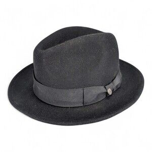 Jaxon Black Fedora Hat - Large Ribbon Band